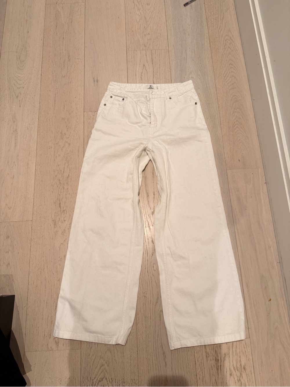 Elborn straight leg wide jeans white